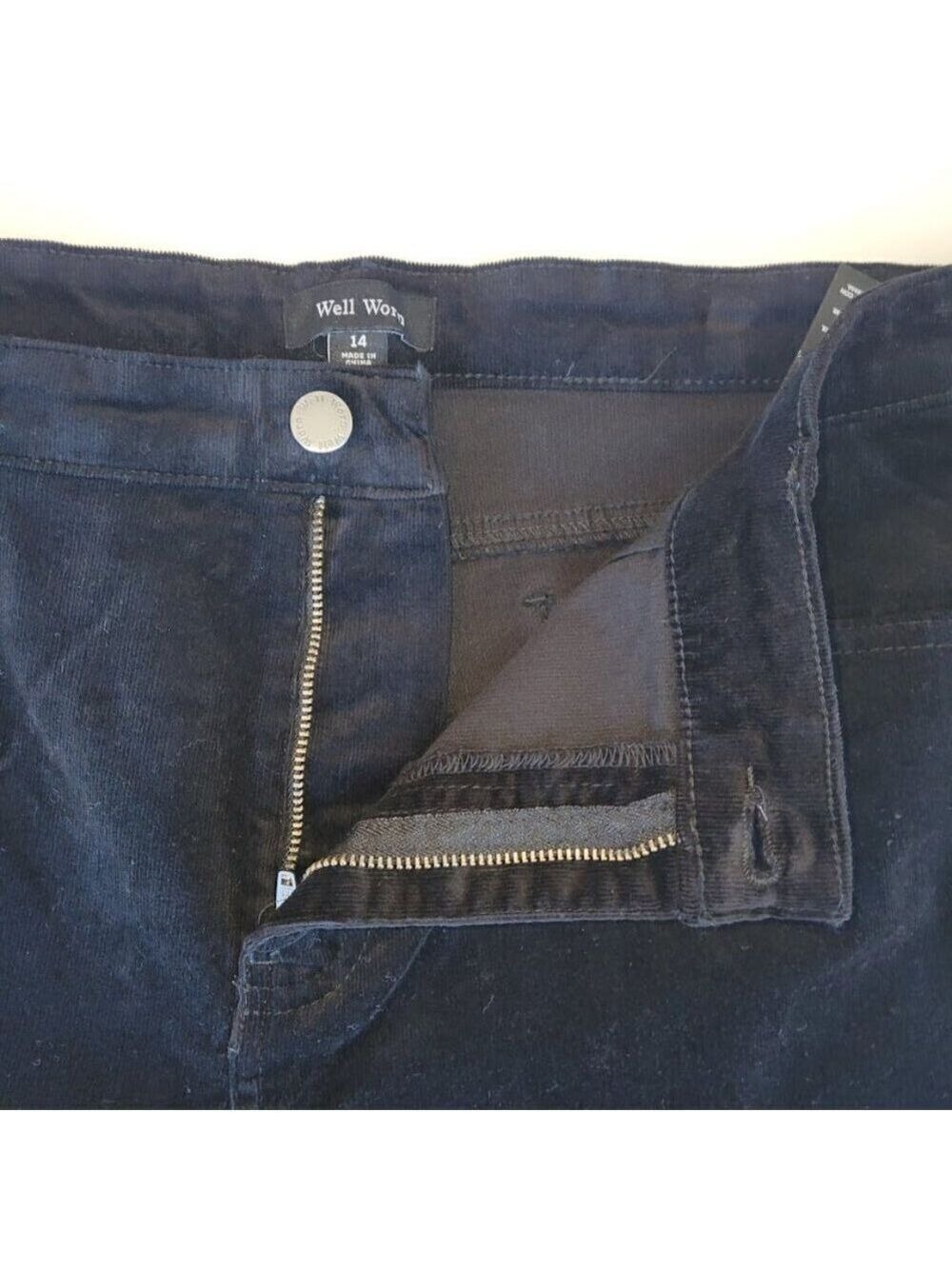 Well Worn Corduroy Skinny Pants Black High-Rise Super Soft Women's Size 14 NWT - Picture 8 of 13
